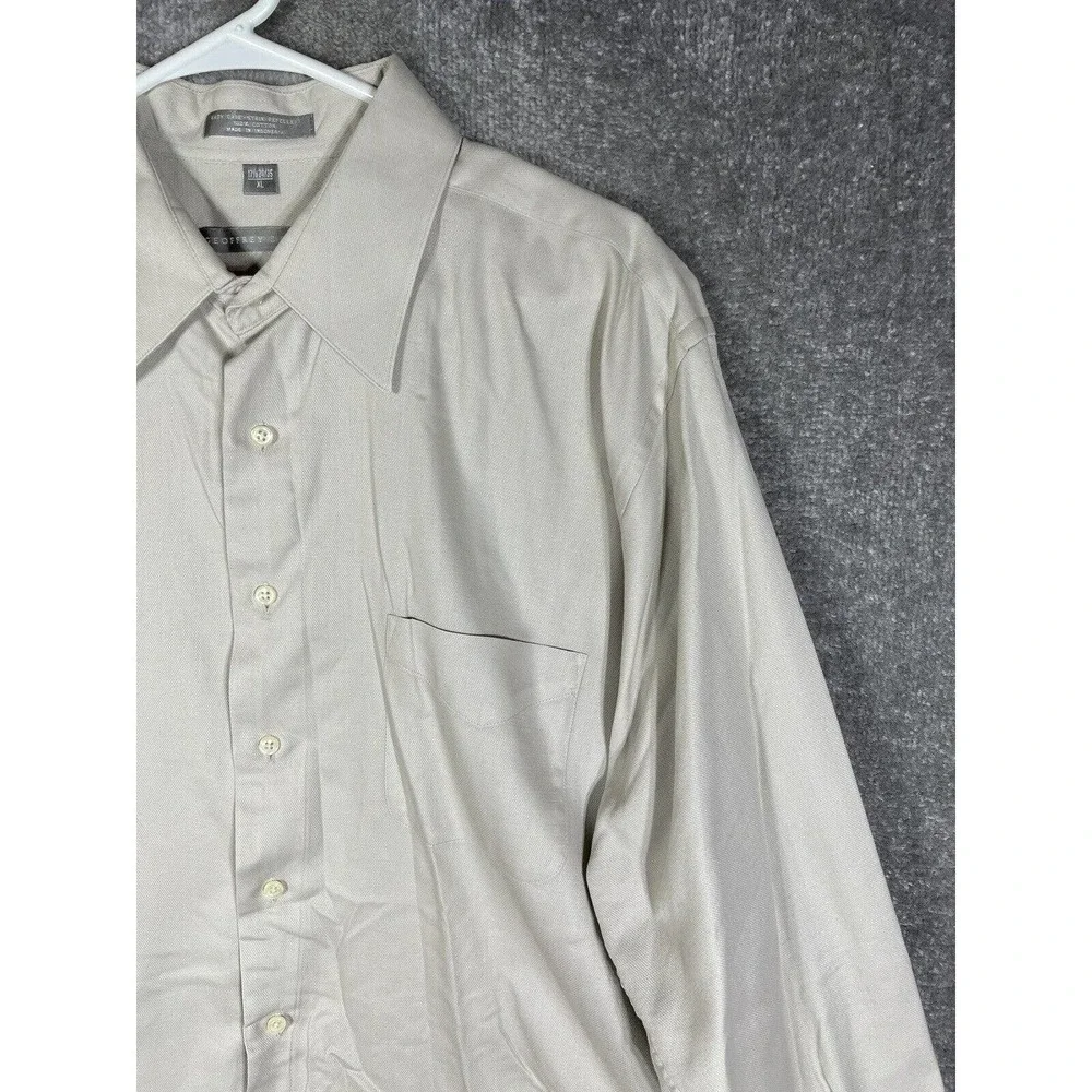 Geoffrey‎ Beene Stain Repellent Button Up Dress Shirt Mens XL Chest Pocket